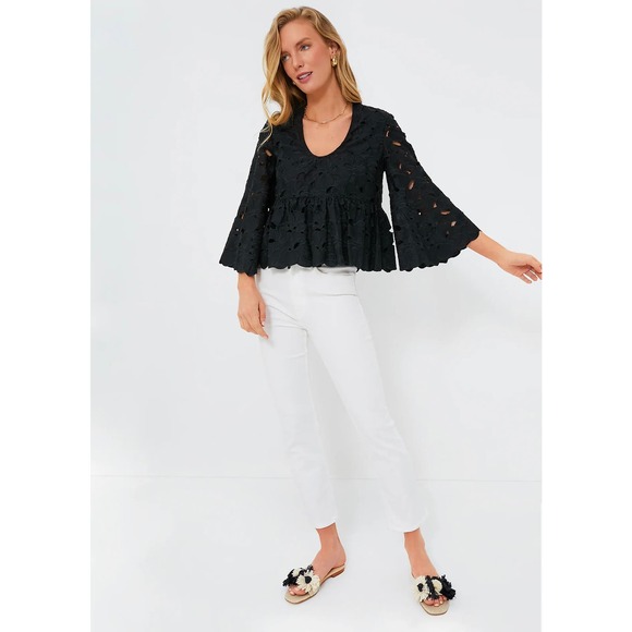 TUCKERNUCK Black Floral Lace Sylvie Blouse NWT Size Small - Picture 6 of 10